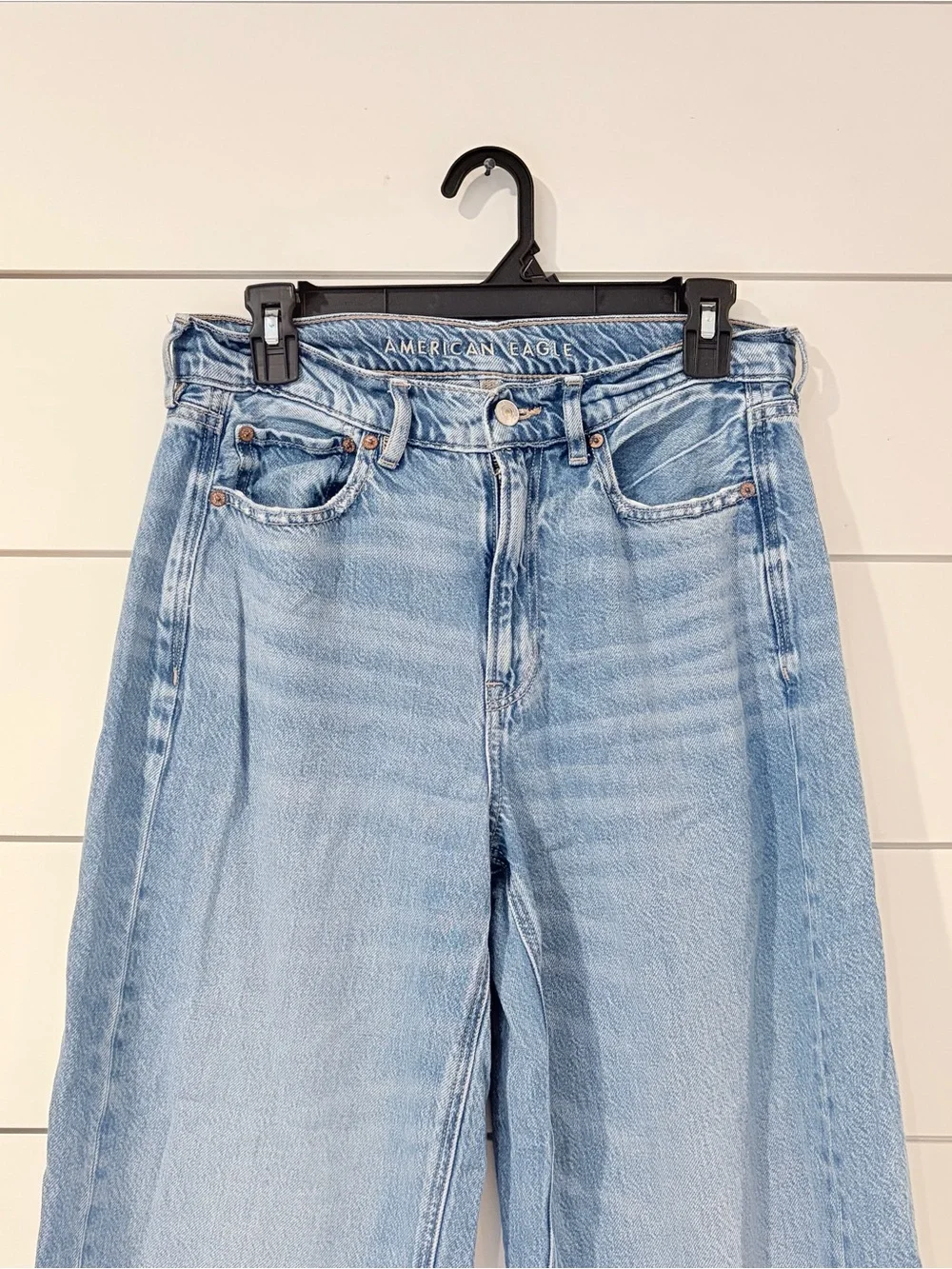 American Eagle Baggy Wide Leg Jeans Y2K Coastal Cowgirl Grungecore 8 - Picture 4 of 14